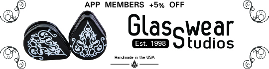 20% off for APP Members - Handcrafted Borosillicate (aka Pyrex) or Quartz Glass Body Jewelry