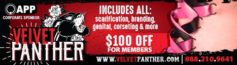 Insurance discount for APP Members - Including tattoo, piercing, scarification, branding, genital, corseting, and more